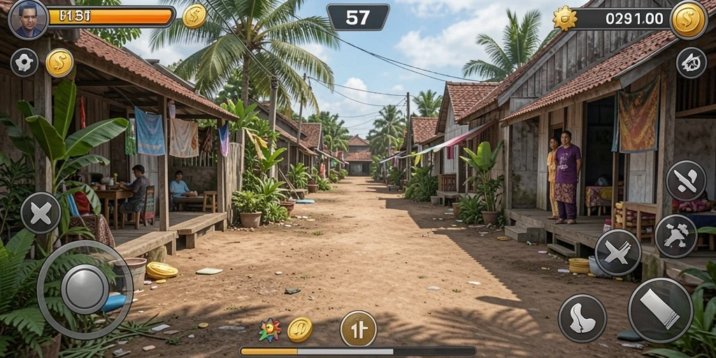 asia200 - Tangkapan layar menampilkan level yang penuh warna dan rintangan menarik.